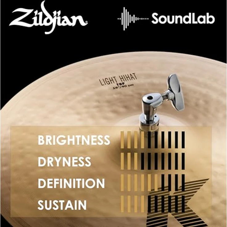 Zildjian K Zildjian Series 16 Zoll Light Hi-Hat Cymbals, Paar mit mittlerem dünnem und mittlerem Gewicht, dunkler Ton – Bild 5