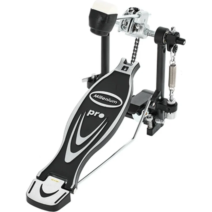 Millenium PD-111 Pro Bass Drum Pedal, Fußmaschine mit Aluminium Scharnier und Kettenradantrieb, inkl. Stimmschlüsselhalter