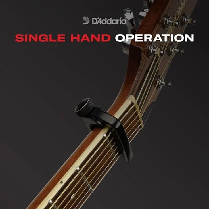 Daddario PW-CP-19 Pro Plus Capo, Kapodaster für alle Gitarren mit FlexFit Technologie, Schwarz – Bild 3