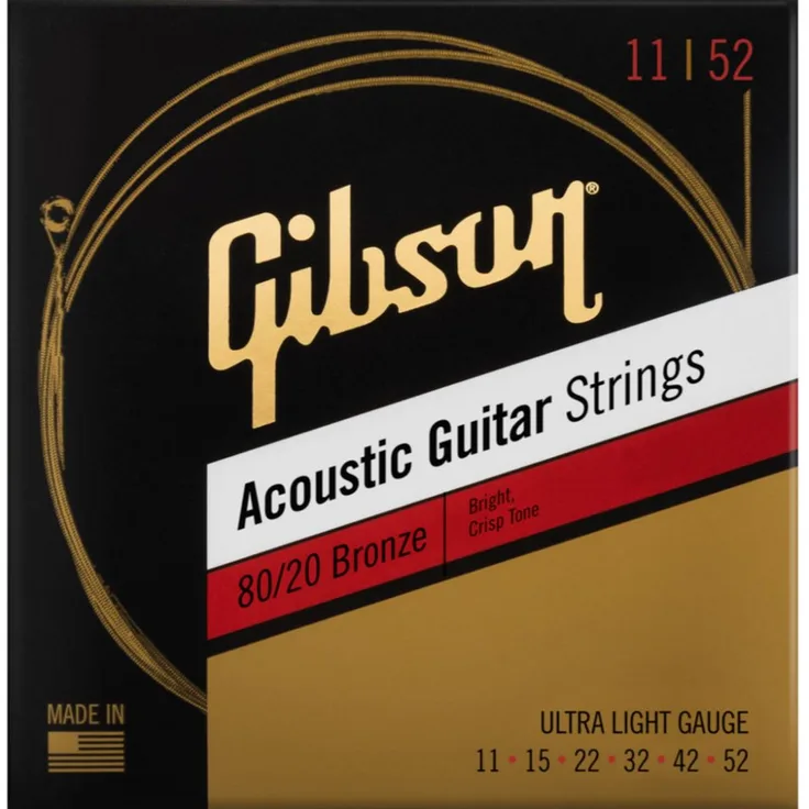 Gibson SAG-BRW11 Acoustic Ultra-Light 11-52, Westerngitarrensaiten im Set für Saiten Gitarren