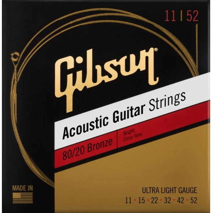 Gibson SAG-BRW11 Acoustic Ultra-Light 11-52, Westerngitarrensaiten im Set für Saiten Gitarren