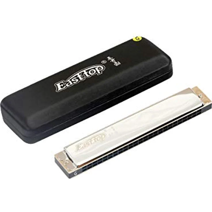 East Top T2406, 24 Löcher Tremolo Mundharmonika in Tonart G, professionelle Mundharmonika mit präzisen Phosphorbronze-Zungenplatten, 1,2 mm dick, für Erwachsene und Schüler, inklusive Reinigungstuch und Anleitung – Bild 2