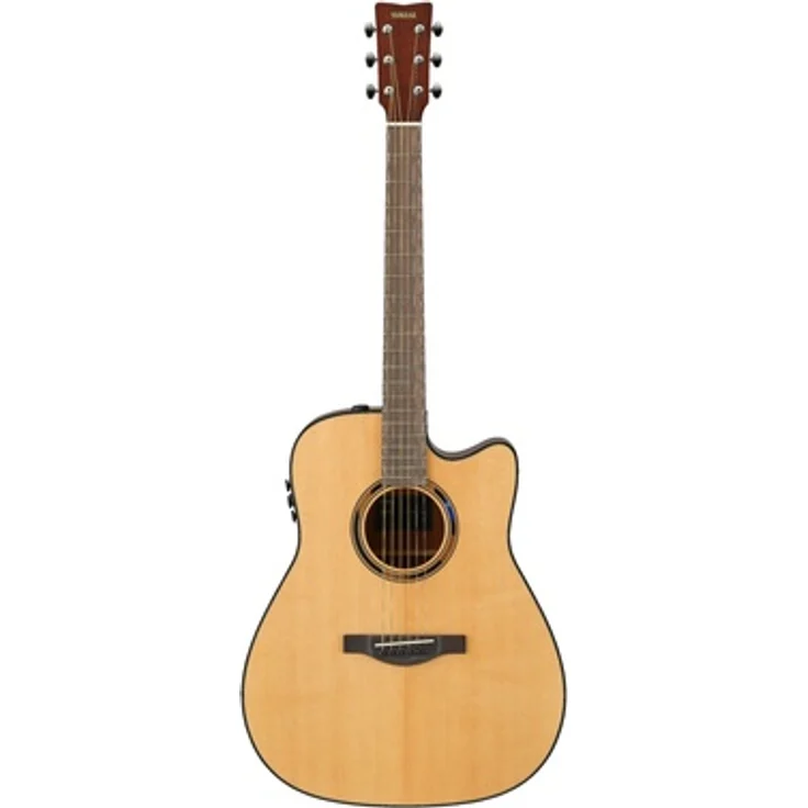 Yamaha TAG1 C Natural, Dreadnought Cutaway Westerngitarre mit Tonabnehmer, integriertem Effekten und Bluetooth, Farbe: Natur
