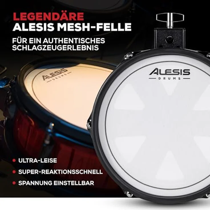 Alesis Nitro Ultimate Drum Kit, E-Drum Set mit 10" 2-Zonen Mesh Snare, Bluetooth Audio Streaming und 640+ Sounds – Bild 11