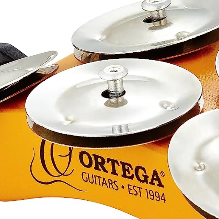 Ortega OSSFT Foot Tambourine, Fuß Tambourine aus Rubberwood mit 5 Paar Edelstahl-Schellen, ergonomisches Design – Bild 7