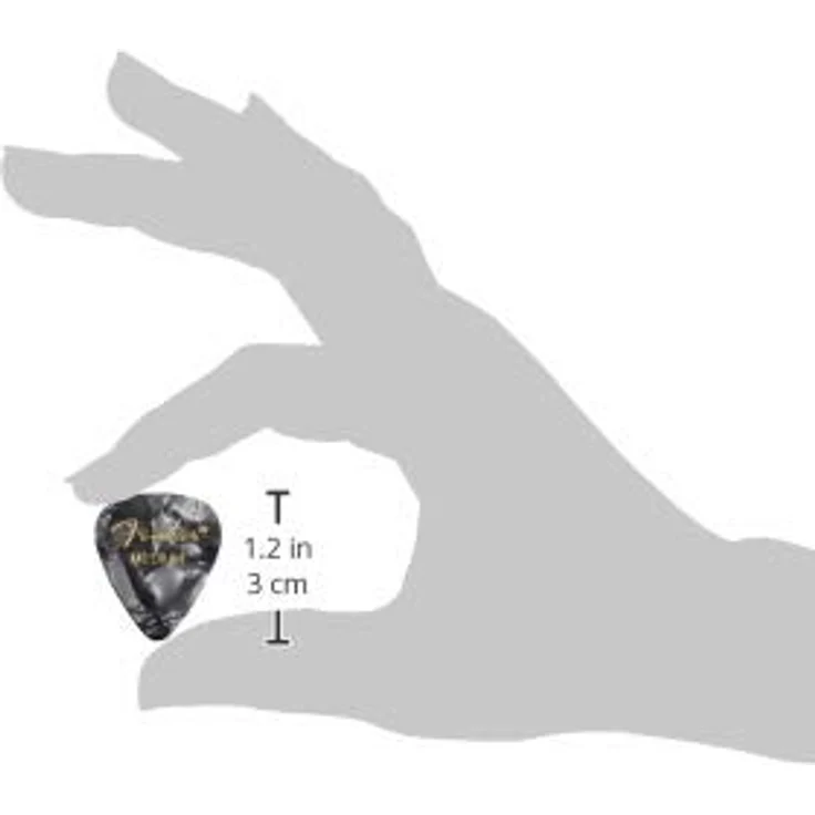 Fender Black Moto Pick Medium, Set mit 12 Plektren in klassischer 351 Form, Schwarz – Bild 2