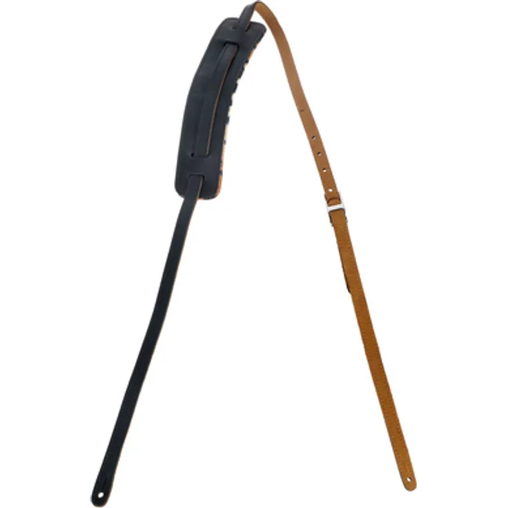 Fender Joe Strummer Vintage Strap, Gitarrengurt aus Leder mit gepolsterter Schulterauflage, verstellbar von 124,5 cm bis 142 cm, Vintage Black