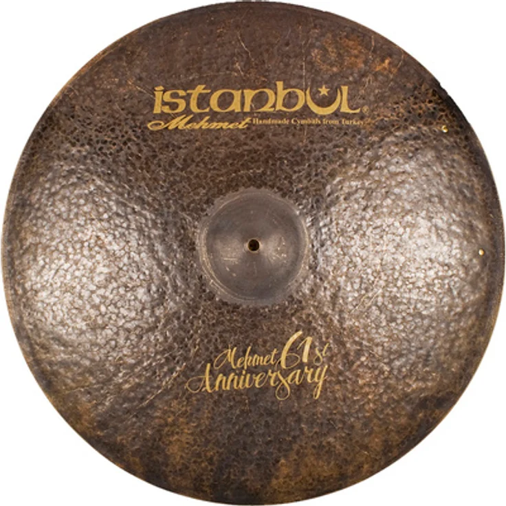 Istanbul Mehmet 20" 61st Vintage Sizzle Ride, Schlagzeugbecken mit kleiner Glocke, unbehandelter Oberfläche für dunklen, trockenen Sound, mit Nieten
