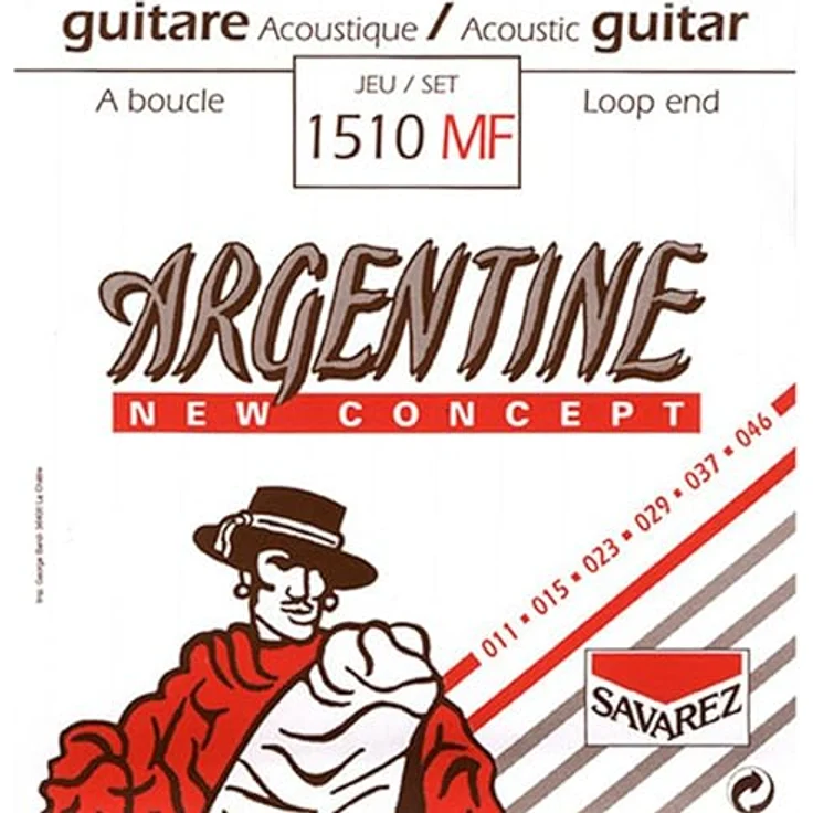 Savarez Argentine 1510MF, Gitarrensaiten für Akustik/Gypsygitarren, Kupfer mit Silber umsponnen, Stärken 011-046, Loop End – Bild 2