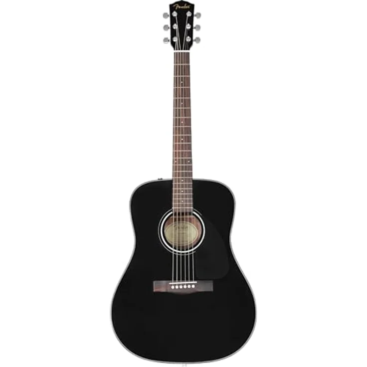 Fender CD-60 Dreadnought V3 DS Akustikgitarre, Walnussgriffbrett, schwarz, inklusive kostenloser virtueller Kurse auf Fender Play – Bild 1