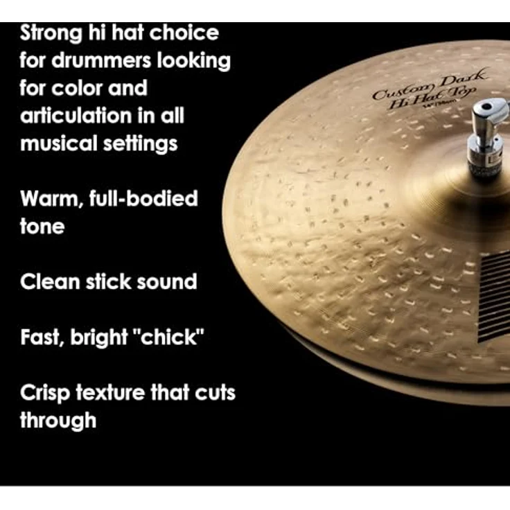 Zildjian 14" K-Custom Dark Hi-Hat, Schlagzeugbecken mit warmem, mitteltiefem Ton und klarem Stockanschlag – Bild 5