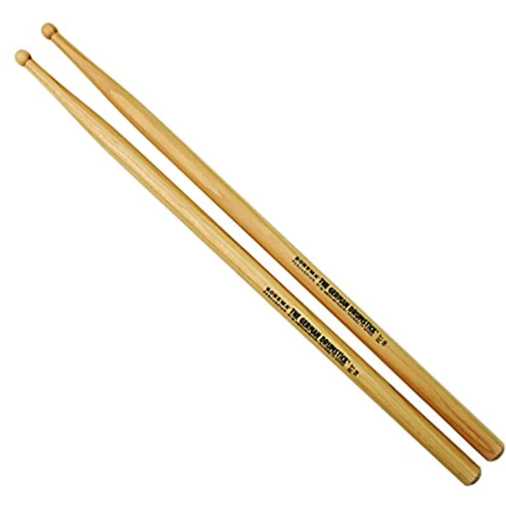 Rohema RT5B Hickory Drum Stick, Round-Tip, lackiert, 413mm Länge, 15mm Durchmesser, Made in Germany