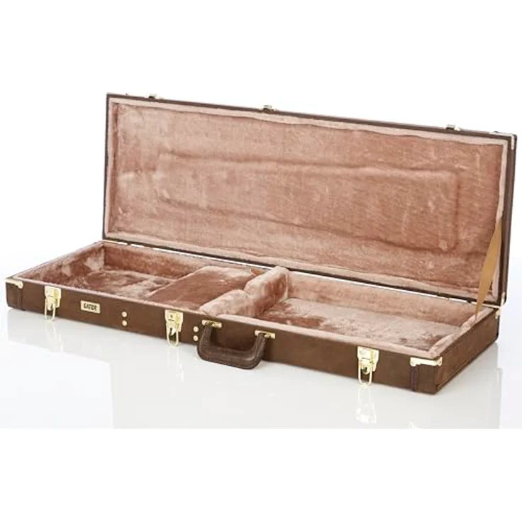 Gator Deluxe Case E-Guitar Vintage, Gitarrenkoffer aus Sperrholz, Distressed leather-like finish in Vintage Braun, Maße 109,7cm x 40,4cm x 11,4cm, Gewicht 5,4 kg – Bild 3