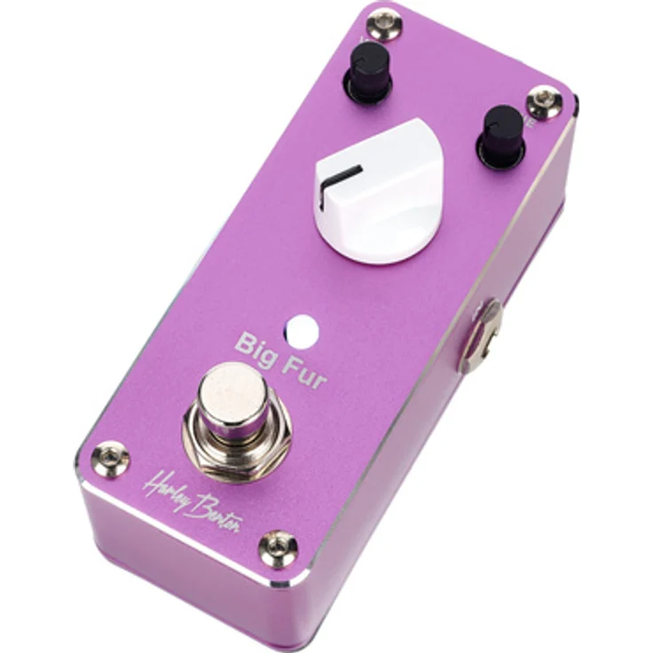 Harley Benton MiniStomp Big Fur, Fuzz Effektpedal für E-Gitarre mit echter Bypass-Funktion, solidem Metalgehäuse, flexibel einstellbarer Klangregelung und Sustain, kompakt 92mm x 38mm x 32mm