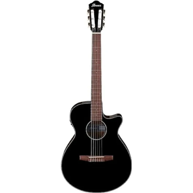 Ibanez AEG50N-BKH, Konzertgitarre mit Fichten-Decke, Cutaway, schwarzem Hochglanz-Finish und Ibanez Tbar II Tonabnehmer