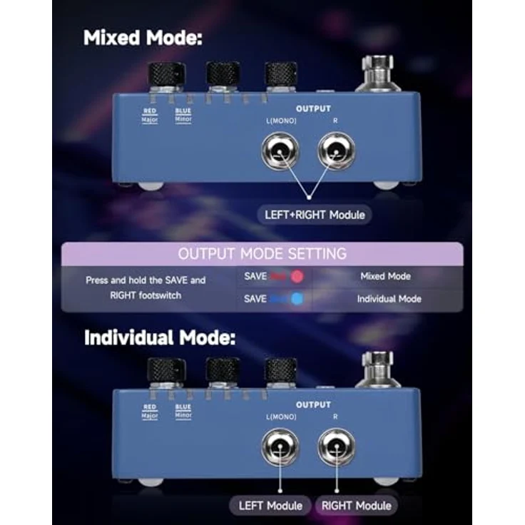 Mooer Harmony X2, Dual Channel Harmony Effects Pedal mit 12 Tonhöhenoptionen und True Bypass, metallisches Gehäuse – Bild 2