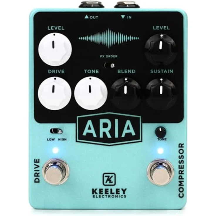 Keeley Aria Compressor Overdrive, Effektpedal mit True Bypass und schaltbarem FX ORDER, Made in USA – Bild 2