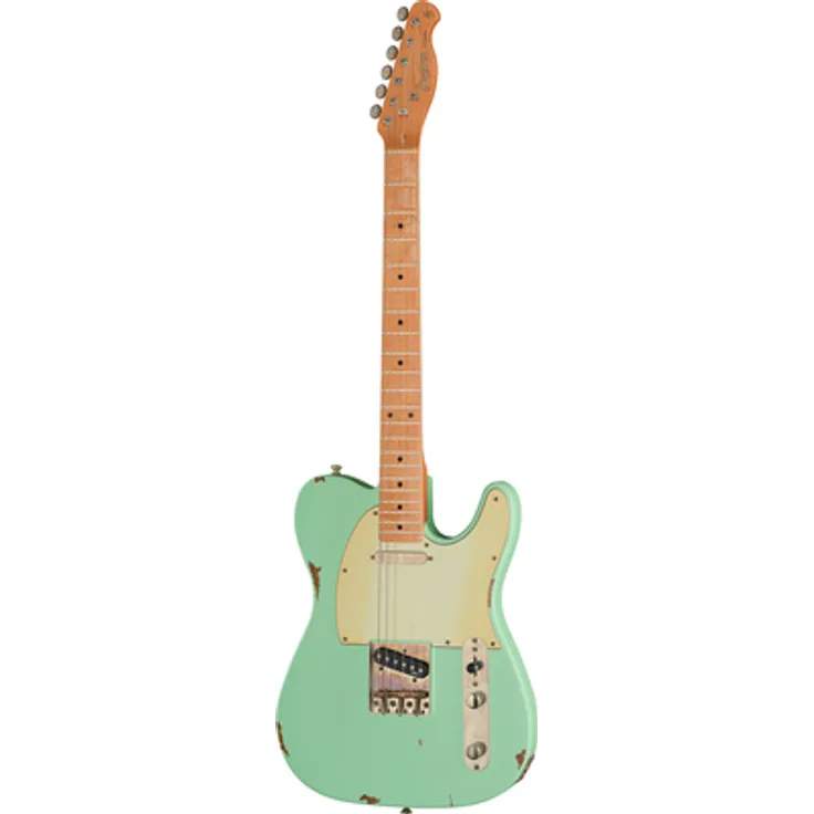 Harley Benton TE-62LA MN, E-Gitarre, Vintage Serie, ausgewählte erle, karamellisierter ahorn, light aged seafoam green