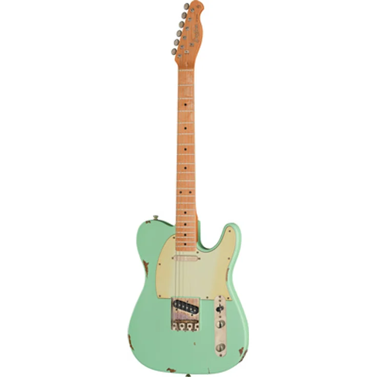 Harley Benton TE-62LA MN, E-Gitarre, Vintage Serie, ausgewählte erle, karamellisierter ahorn, light aged seafoam green