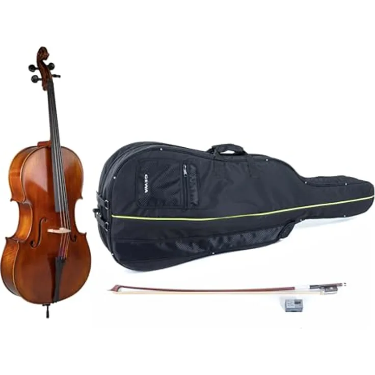 Gewa Allegro VC1 A Cello 1/4 MB, vollmassives Antik Cello aus europäischen Tonhölzern mit naturharzlackierter Oberfläche, braun-bernsteinfarben