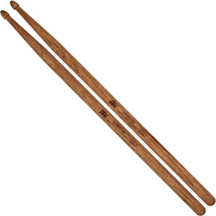 Meinl Waxed 5B Hickory, Drumsticks aus American Hickory mit eichelförmigem Holzkopf, medium Gewicht, 406 mm Länge, verbesserter Grip