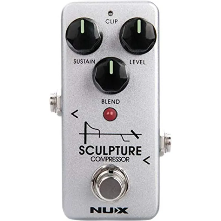 Nux Sculpture Compressor, Gitarren-Effektpedal mit Clean und Clip Mode, True/Buffered Bypass, 174 g