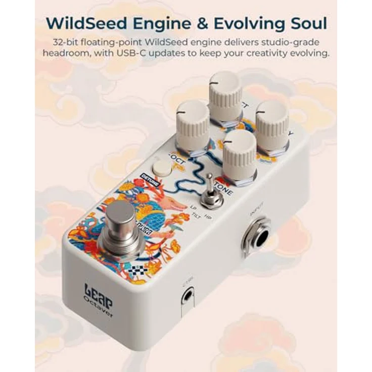 Klowra Leap Polyphonic Octave, digitales Effektpedal für E-Gitarre & Bass mit Freeze-Funktion und drei Filtermodi – Bild 6