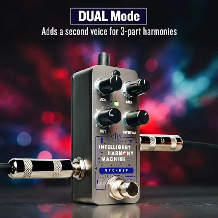 Electro Harmonix Pico Intelligent Harm Machine, Effektpedal für E-Gitarre mit 2- oder 3-stimmigen Harmonien, flüssigem Tracking und 10 Intervalloptionen – Bild 6