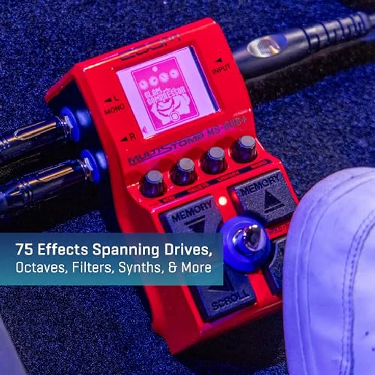 Zoom Multi Stomp MS-60B+, Bass Multieffekt mit über 95 Basseffekten, 11 Verstärker-Modellen, 100 Speicherpatches und verbesserter Analogschaltung – Bild 3