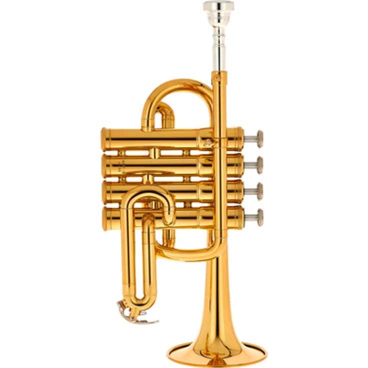 Yamaha YTR-6810, Hoch Bb/A-Trompete mit 4 Ventilen, S-Bohrung (10,5 mm), 94 mm Schallbecher, Goldlack lackiert, inkl. 14A4a Mundstück und Koffer