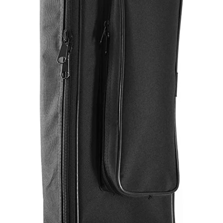 MUSIC STORE Deluxe Gigbag für E-Gitarren, robust, wasserabweisend, 20 mm Polsterung, Zubehörfach, Rucksacktragegurte, Schwarz/Rot – Bild 4