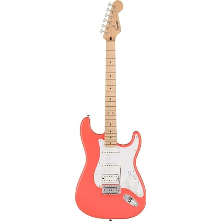 Fender Squier Stratocaster HSS MN, E-Gitarre in Tahitian Coral mit hochwertiger Verarbeitung – Bild 4