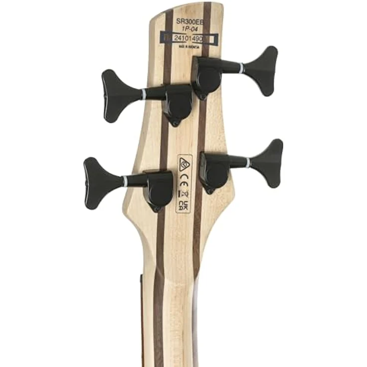 Ibanez SR300EB-WK, 4-saiter E-Bass aus der Soundgear-Serie mit Nyatoh Korpus, 24 Medium Bünden und PowerSpan Dual Coil Tonabnehmer, Wettered Black – Bild 6