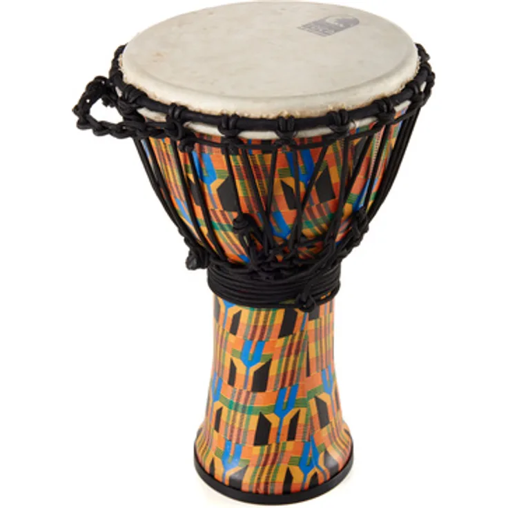 Toca SFDJ-9K 9" Freestyle Djembe, Kente Farbe, Schnurspannung, Kunststoffkessel mit Ziegenfell