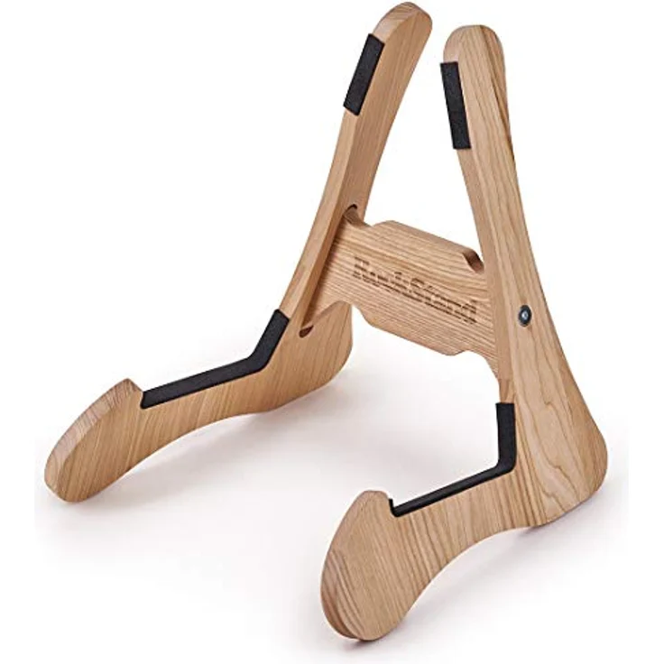 Rockstand Wood A-Frame Stand Natural, Gitarrenständer aus massivem Eschenholz, geeignet für Akustikgitarren und Bässe, Natural Oak Oberfläche, inklusive Filz- und Gummiapplikationen – Bild 2