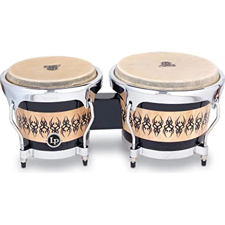 Latin Percussion Lp Aspire Accent Holzbongos, Siam-Eiche mit Skarabäus-Finish, 17,1 cm und 20,3 cm Durchmesser, verchromte Beschläge