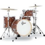 Gretsch Drums Catalina Club Jazz, 7-lagiges Mahagoni Schlagzeug-Set in Satin Walnut Glaze (SWG), 18"x14" Bass Drum, 12"x08" Tom Tom, 14"x14" Stand Tom, 14"x5,5" Snare Drum
