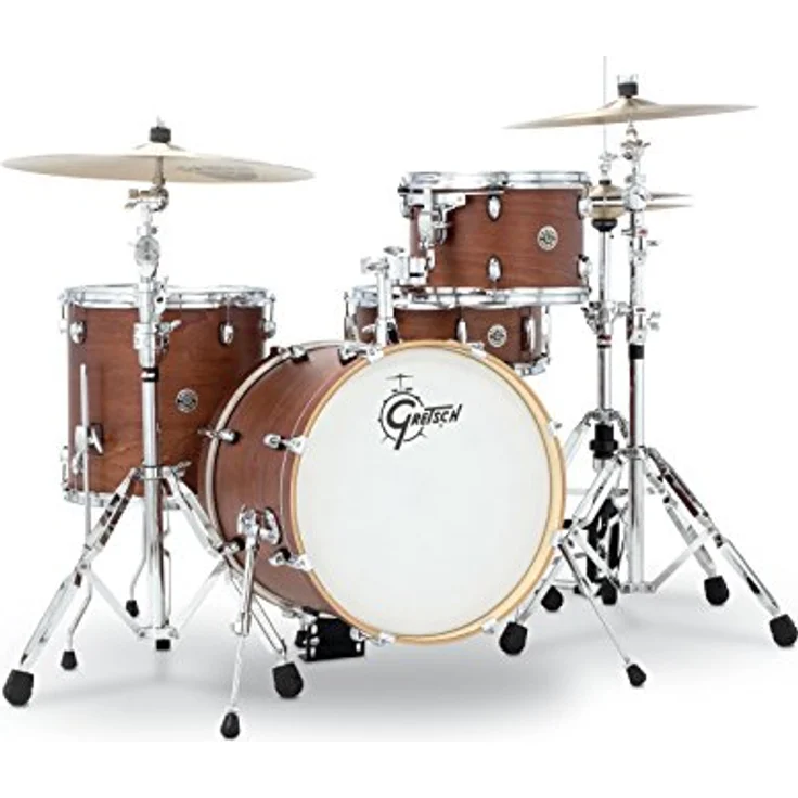 Gretsch Drums Catalina Club Jazz, 7-lagiges Mahagoni Schlagzeug-Set in Satin Walnut Glaze (SWG), 18"x14" Bass Drum, 12"x08" Tom Tom, 14"x14" Stand Tom, 14"x5,5" Snare Drum – Bild 1