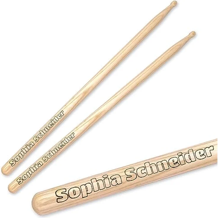 keepdrum Drumsticks 5AN, personalisierte Schlagzeug-Stöcke mit Wunsch-Gravur, graviert auf beiden Stöcken – Bild 3