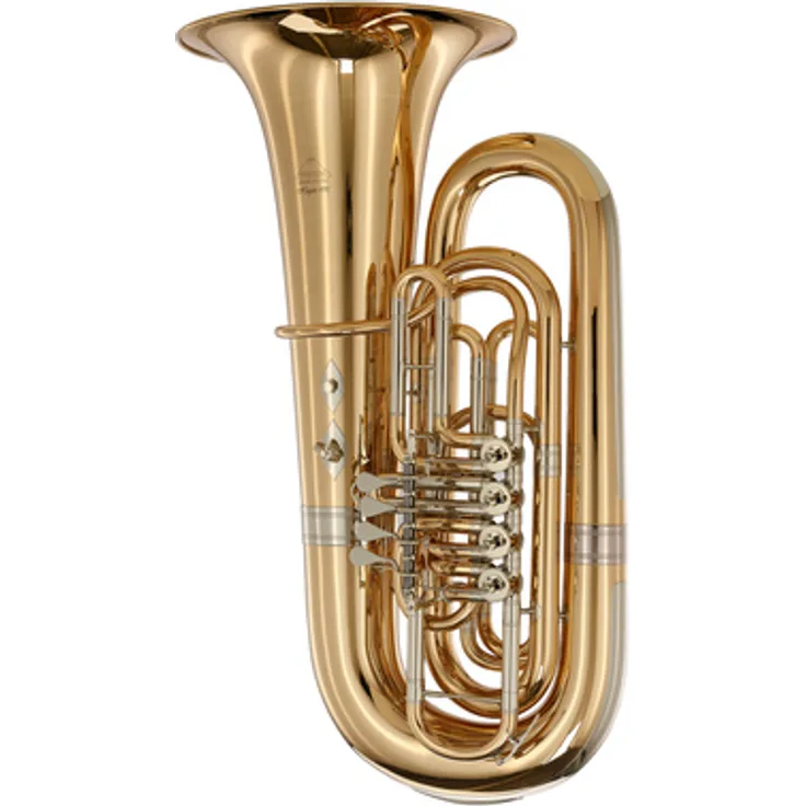 Miraphone 495 Hagen GM Bb-Tuba, 4 Zylinderventile, Goldmessing-Korpus, Ø 450 mm Schallstück