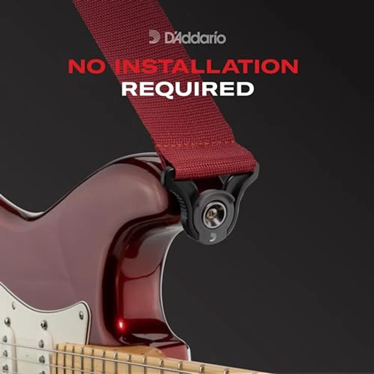 D'Addario Auto Lock Gitarrengurt, Schwarz Gepolsterte Streifen, Schnellverschlusssystem für sichere Nutzung – Bild 3