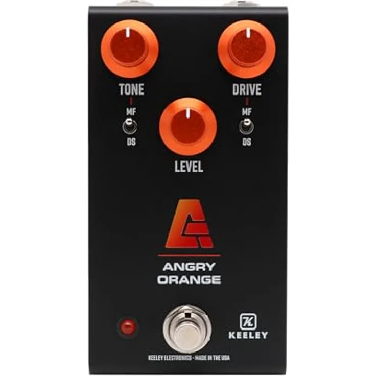 Keeley Angry Orange Distortion & Fuzz, 4-in-1 Effektpedal mit True Bypass, Drive und Tone Control, Aluminiumgehäuse