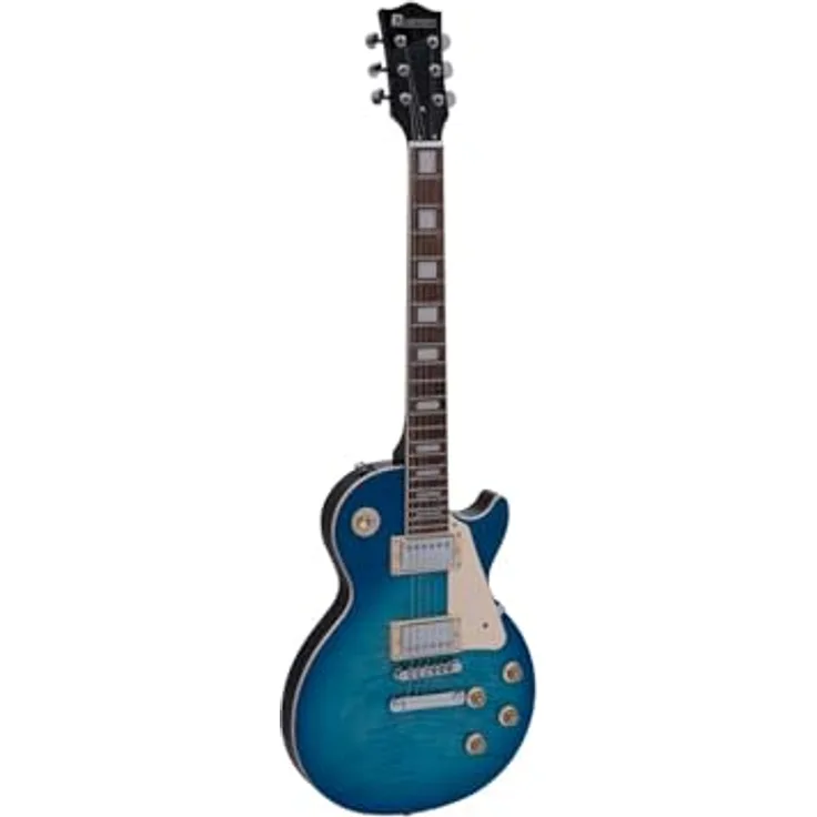 DIMAVERY LP-750 E-Gitarre, Faded Blueburst, mit klassischem Les Paul Design und Humbucker-Tonabnehmern