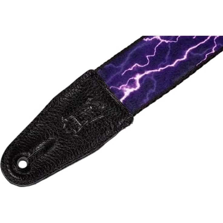 Levys Poly Strap MP-18, Gitarrengurt aus Polyester mit Lederendstück und Gleitschnalle, 2" Breite, violett, made in Canada – Bild 2