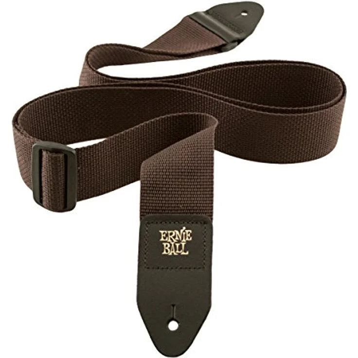 Ernie Ball 4052 Poly Strap, Gitarrengurt in Braun, verstellbar von 104 bis 182 cm, 5 cm breit, Lederenden mit goldfarbenem Logo – Bild 3