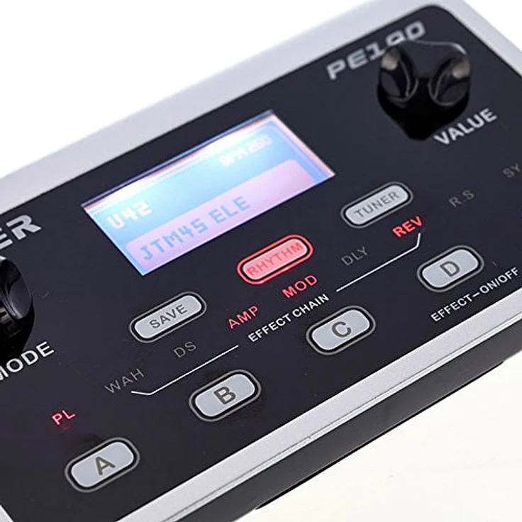 Mooer PE 100 Portable Guitar Effects, Multieffektgerät für E-Gitarre mit 39 Effekttypen, 99 Presets, integrierten Stimmgerät und Schlagzeug-Rhythmen, kompakt und leicht – Bild 5