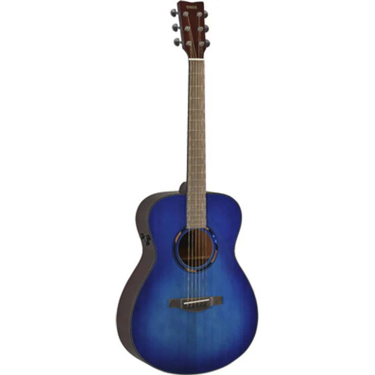 Yamaha TAS1 E Ultra Marine, Concert Westerngitarre mit Tonabnehmer, Reverb und Delay, massive Fichtendecke, Mahagonikorpus, inkl. Gigbag, Farbe: Ultra Marine