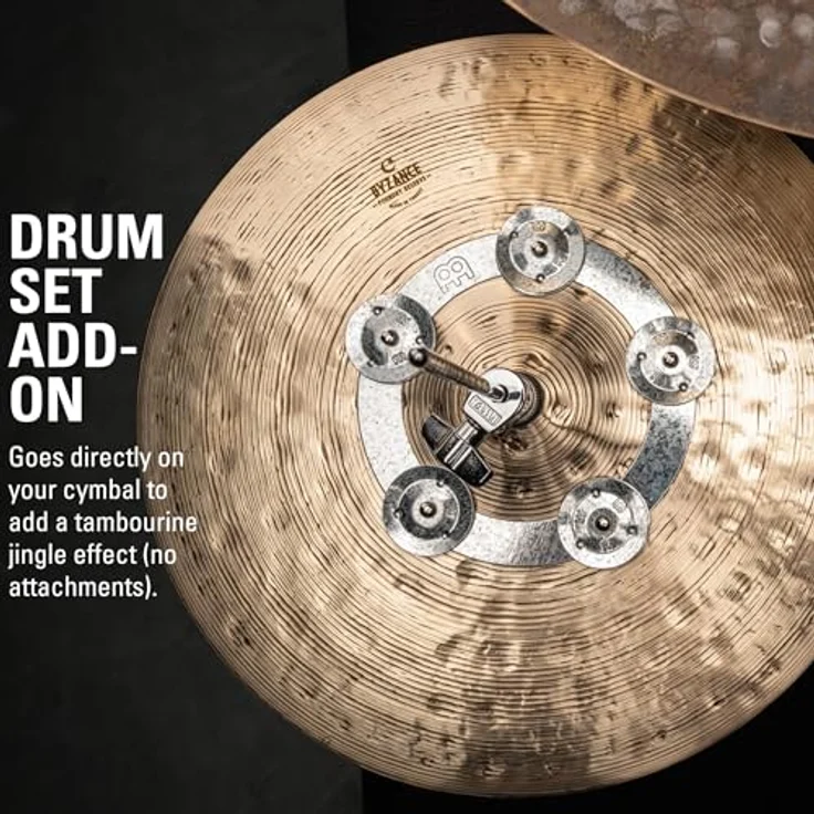 Meinl DCRING Dry Ching Ring, 6 Zoll Tambourine mit 5 Paar Zinkschellen, passend für Hi-Hats und Becken, aus Stahl – Bild 2