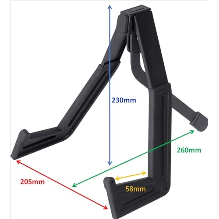 Ibanez PT32-BBK E-Gitarrenstand, faltbar, passend für Taschen, Farbe: Biker Black, Maße: L 200mm x B 280mm x H 230mm – Bild 3
