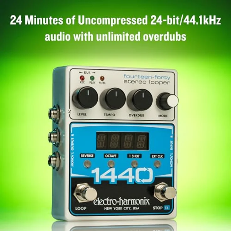 Electro Harmonix 1440 Stereo Looper, Effektpedal mit 1440 Sekunden Aufnahmezeit, MIDI-Synchronisation und variabler Tempo-Wiedergabe – Bild 6